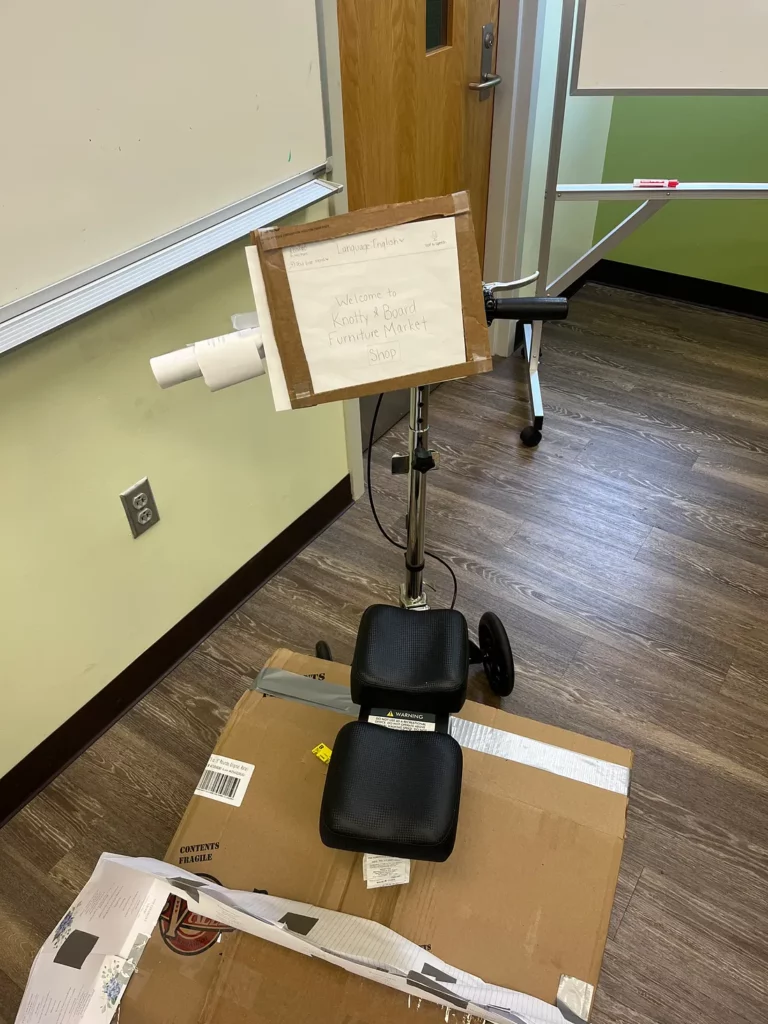Physical prototype of shopping cart from Dimensions Revisited.